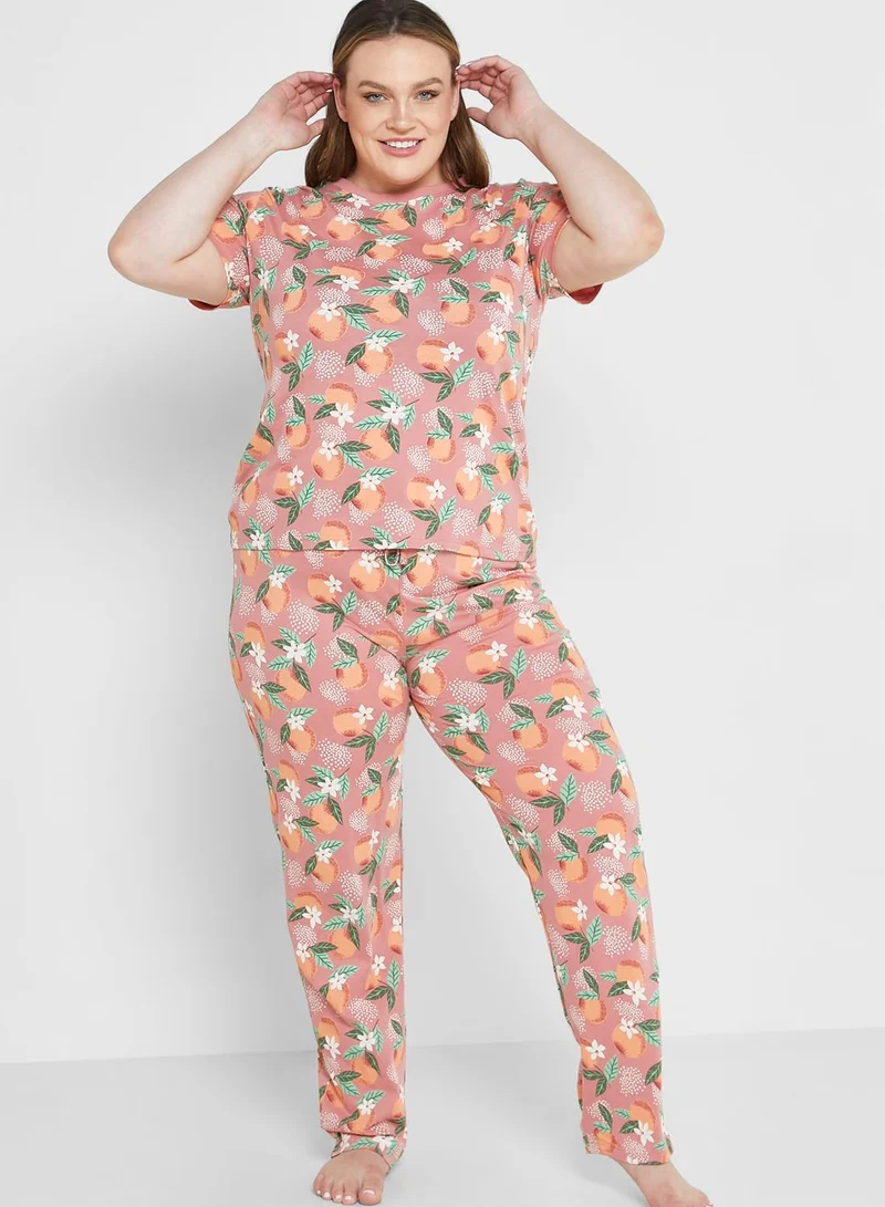 Ginger Plus All Over Printed Pyjama Set