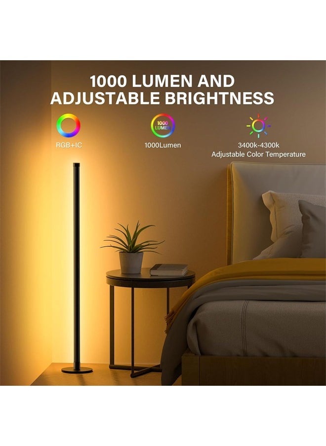 keke - Remote Control Bluetooth Version RGBIC LED Floor Lamp For Corner Standing, Bedroom and Bedside Decoration Living Room 1.2 Meter - Image 1