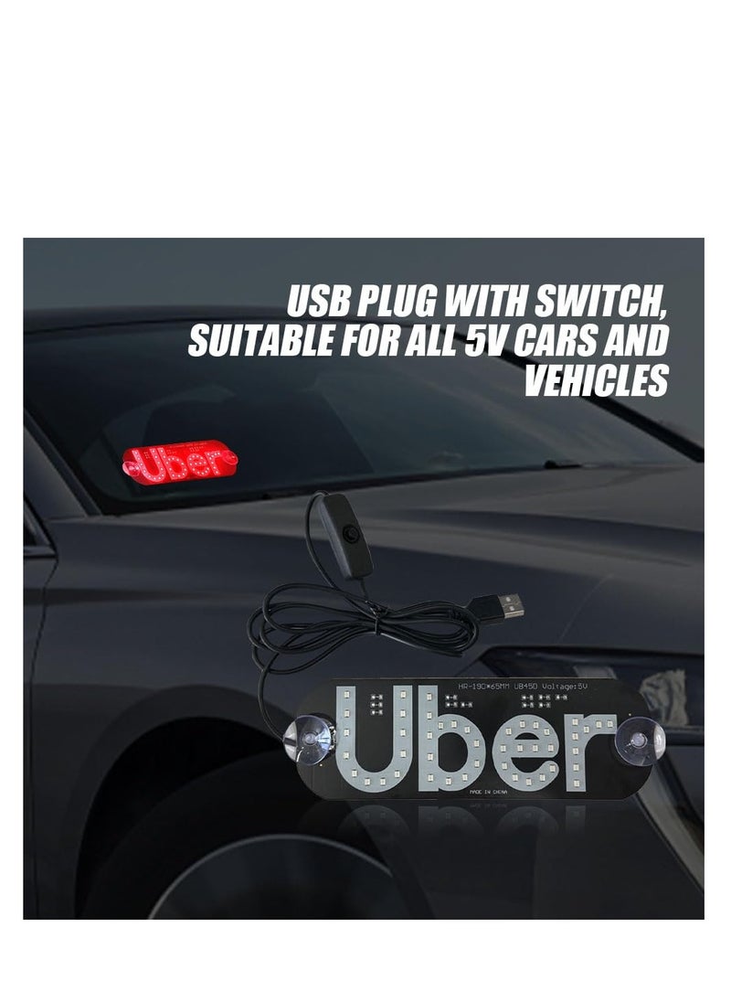 Led Light Signs for Car, Programmable Flexible LED Sign, Control by Bluetooth APP, Glow LED Sign for Car Windshield, Led Car Sign Decal Stickers with USB Plug, Suction Cups Cab Indicator Light