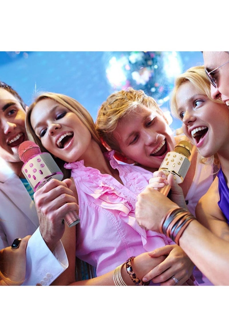 Wireless Bluetooth Karaoke MicrophoneRechargeable Kids Microphone Karaoke MachineProfessional Handheld Karaoke Mic Speaker Home KTV Kids Birthday Party - Best Gifts for Kids Adults (Rose Gold) - Image 2