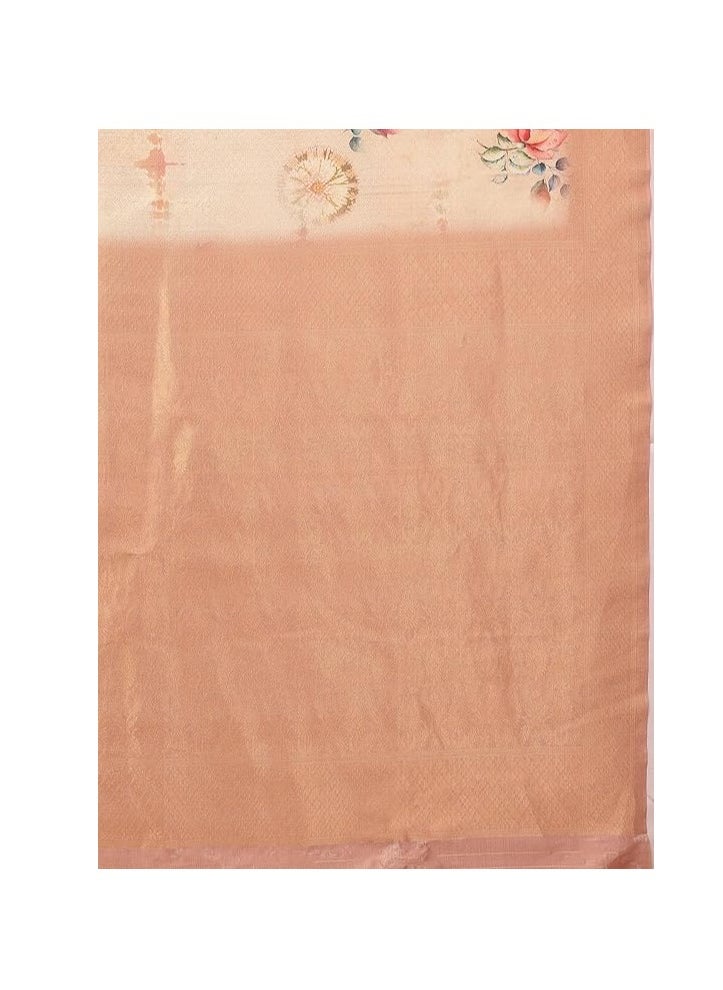 Women's kanjivaram Banarasi Softy Soft Silk Saree With Unstitched Blouse Piece (Softy)