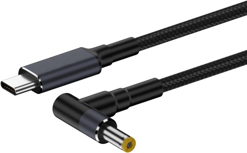 Tobo Type C to DC Power with Built-in PD 3.1 100W PD Nylon Fast Charging Cable Braided Converter Cable,Universal Power Cord Suitable for Gaminng Laptop 5.5 x 2.5mm TD-1126CC Pack of 1,Black - Image 1