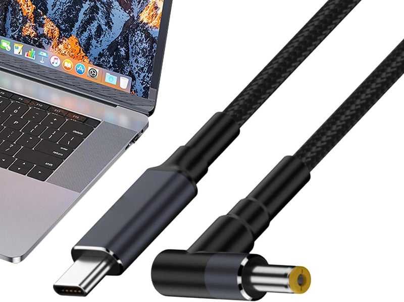 Tobo Type C to DC Power with Built-in PD 3.1 100W PD Nylon Fast Charging Cable Braided Converter Cable,Universal Power Cord Suitable for Gaminng Laptop 5.5 x 2.5mm TD-1126CC Pack of 1,Black - Image 3