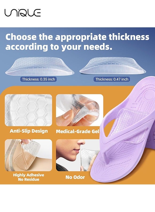 Unique Arch Support Inserts Women - 4 Pcs Clear Gel Arch Pads for Flat Feet - Reusable Arch Support Shoe Filler - Plantar Fasciitis Arch Support Shoe Insoles Arch Pain Relief for Sandal, Flats and High Heels - Image 2