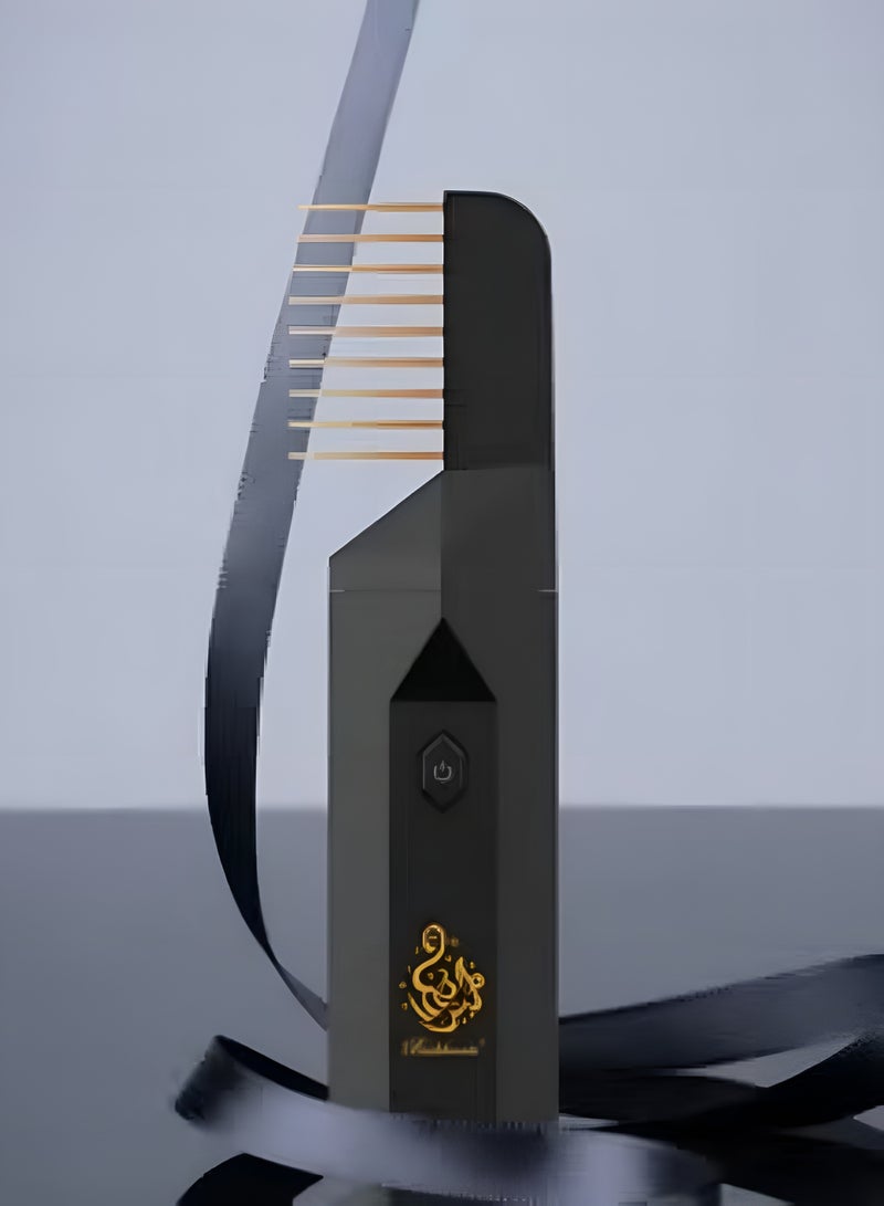 بخون مبخرة الشعر الإلكتروني الإصدار الجديد برأس مشط للشعر أسود - Image 1