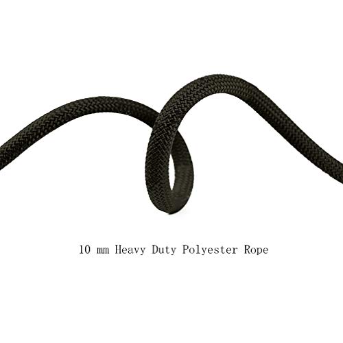 Aoneky Outdoor 10mm 32ft Static Utility Rope Heavy Duty Polyester Rope for Pulling Rigging Tree Work Hunting Gym Fitness 2000LB Tensile Strength Black - Image 3