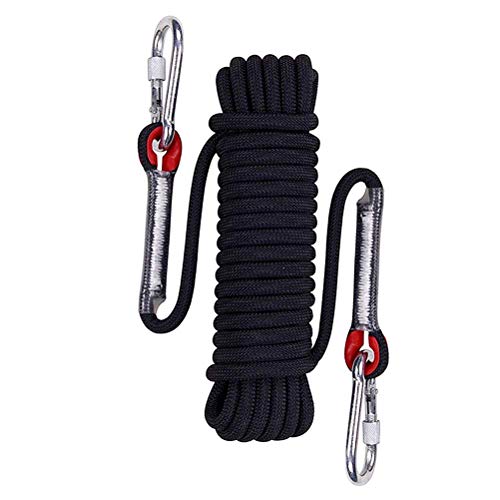 Aoneky Outdoor 10mm 32ft Static Utility Rope Heavy Duty Polyester Rope for Pulling Rigging Tree Work Hunting Gym Fitness 2000LB Tensile Strength Black - Image 1