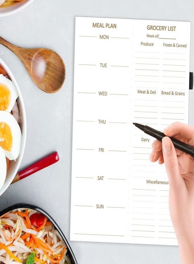 CalenDream Weekly Meal Planner and Grocery List Magnetic Notepad. 10" x 7" Meal Planning Pad with Tear Off Shopping List. Family Dinner Menu & Meal Prep Plan. 52 Sheets - Image 4