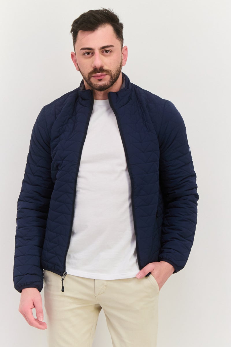 Rainforest جاكيت بافر مبطن للرجال، كحلي داكن - Image 1