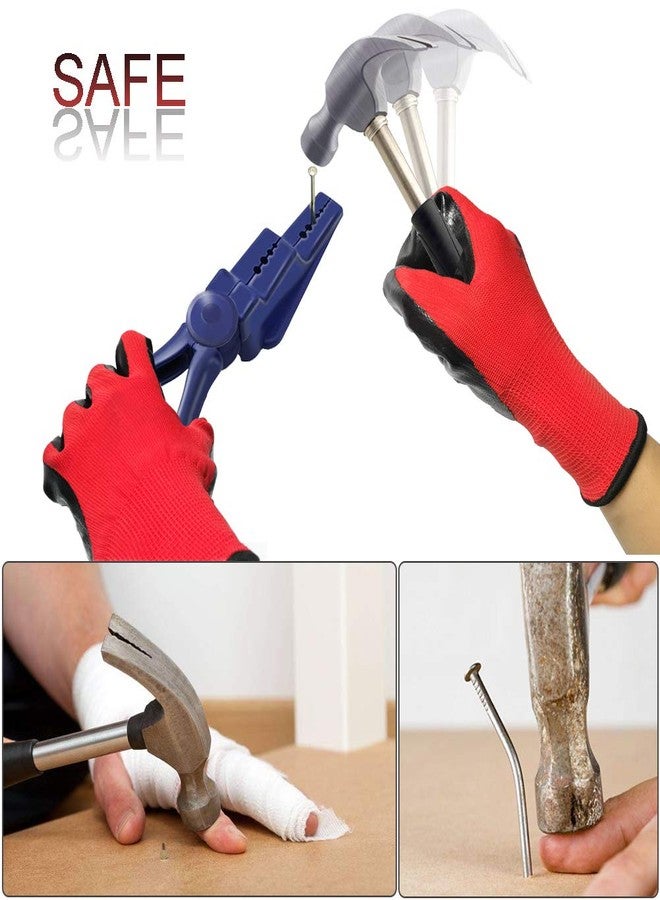VIWIEU Nail Holder for Hammering Safety Plastic Pliers, Finger Protective Nail Guide for Small Screws and Finishing Nails, Slip Joint Pliers Tool Gadget for Household Construction (with Work Gloves) - Image 3