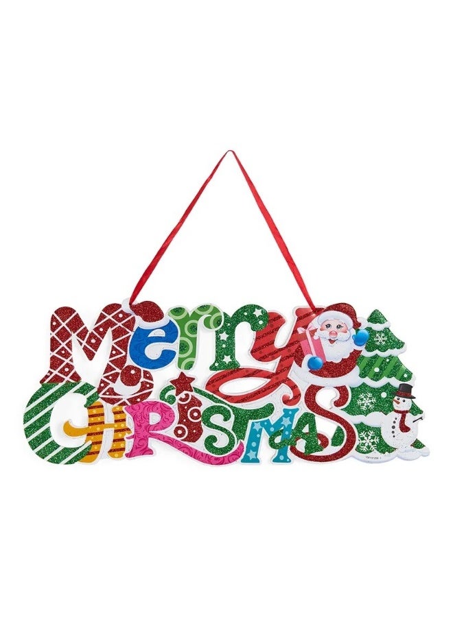 Toyland زينة معلقة ملونة "عيد ميلاد سعيد" - ديكور جداري احتفالي سانتا ورجل الثلج