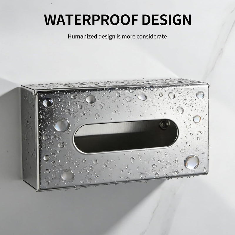 BRIMIX Stainless Steel Tissue Box Holder - Waterproof Tissue Box Cover for Home and Office - Image 3
