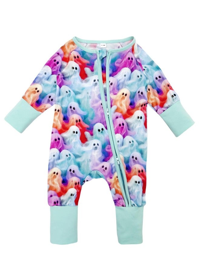 Bow Dream Baby Bamboo Rayon Romper Girl Footless Viscose Newborn Infant Footie Outfits Mitten Cuffs Toddler Boy Clothes White Ghost 12-18 Months - Image 2