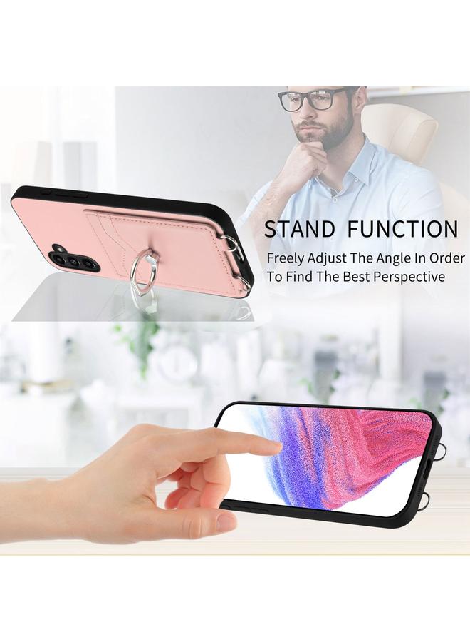 S-TOP Case For Samsung Galaxy A13 5G / A04s R20 Crossbody Rope Ring Card Holder Phone Case - Image 4