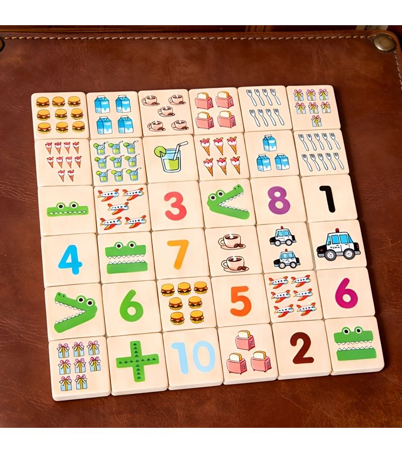 36 Wooden Small Squares 1.18 Inch Number Recognition Teaching Tools - Image 3