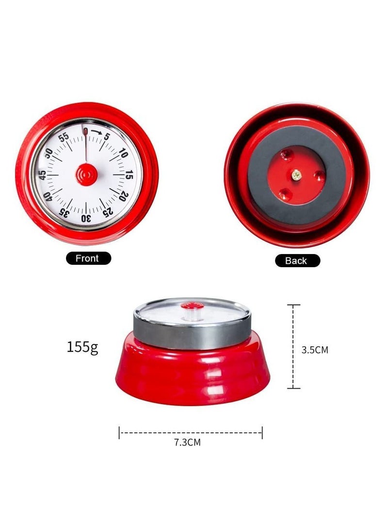 Y&D Mechanical Kitchen Countdown Timer with Magnetic Back 60-Minute Visual for Kids, Toddlers, Teachers, Time Management Tool Classroom, Study (Red) - Image 3
