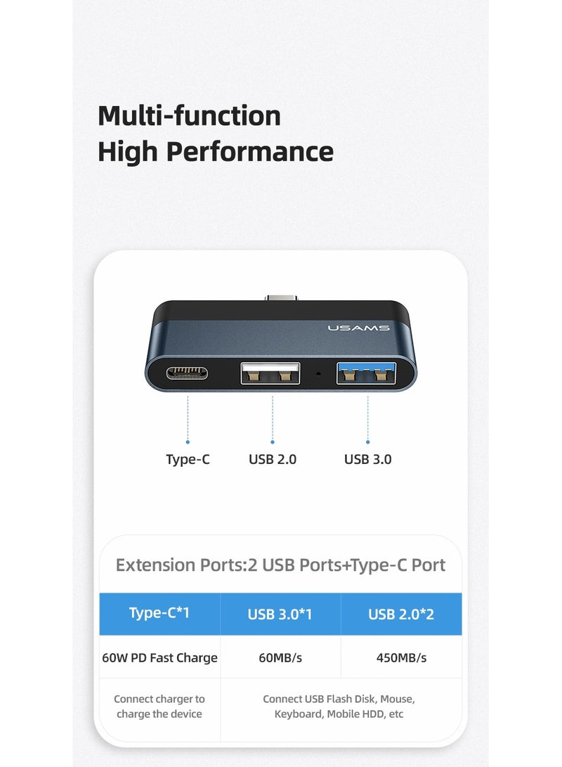 Type-C Mini Adapter Multiport Docking Station USB HUB 2 USB Ports+Type-C USB