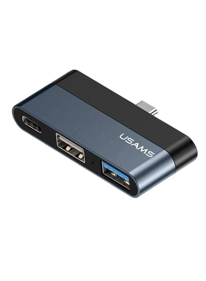 Usams Type-C Mini Adapter Multiport Docking Station USB HUB 2 USB Ports+Type-C USB - Image 1