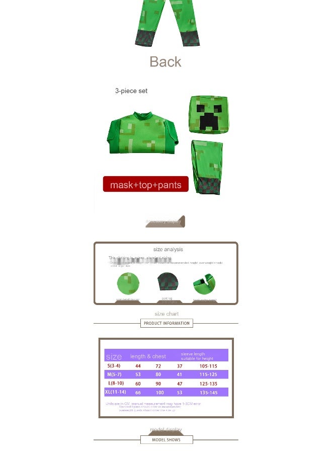 Halloween Children's Costume "my World" Big Movie Minecraft Performance Outfit - Image 2