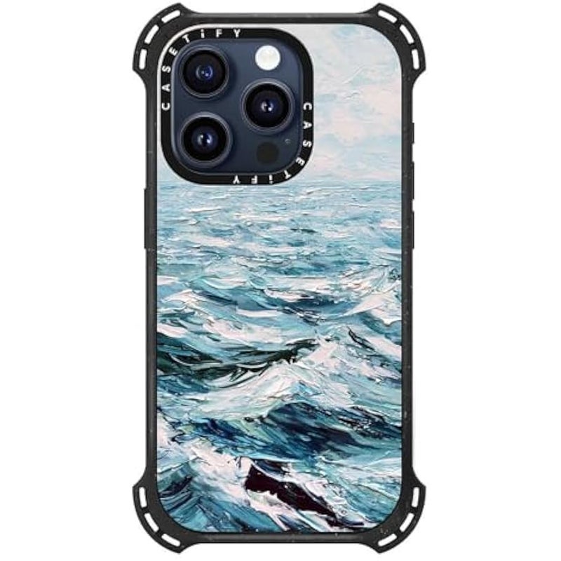 Casetify Bounce iPhone 15 Pro Case 【6X Military Grade Drop Tested / 21.3ft Drop Protection/Compatible with Magsafe】 - Deep Blue Sea - Triple Black - Image 2