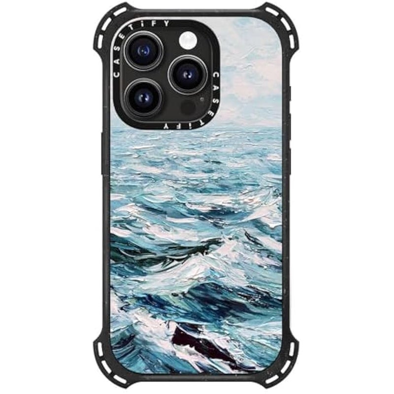 Casetify Bounce iPhone 15 Pro Case 【6X Military Grade Drop Tested / 21.3ft Drop Protection/Compatible with Magsafe】 - Deep Blue Sea - Triple Black - Image 4