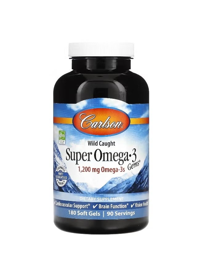 كارلسون، وايلد كوت سوبر أوميجا 3 جيمز، 180 كبسولة هلامية ناعمة