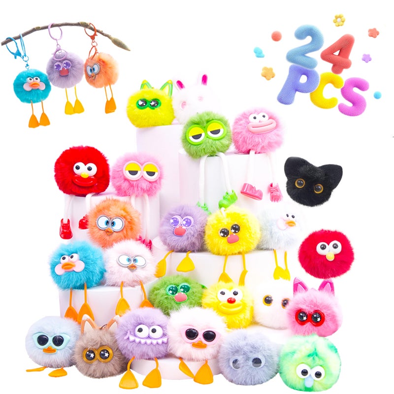 OMyFav 24 PCs Kids Keychains - Easter Egg Fillers for Kids Easter Egg Stuffers Birthday Goodie Bags Stuffers Party Favors Pinata Toys Classroom Prizes Elementary Child Bulk Items Treasure Box Prizes - Image 1