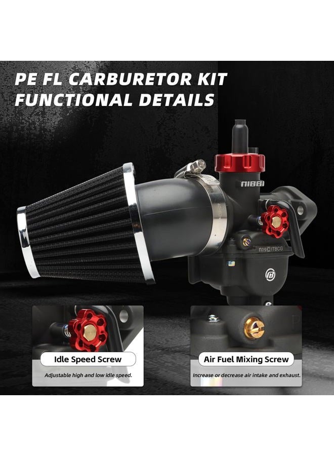NIBBI PE19 Carburetor Kit, 19mm Carburetor with Carb Jets - Fit for 100cc 110cc 125cc Dirt Bike Pit Bike Apollo TaoTao Lifan Kayo SSR - Image 5