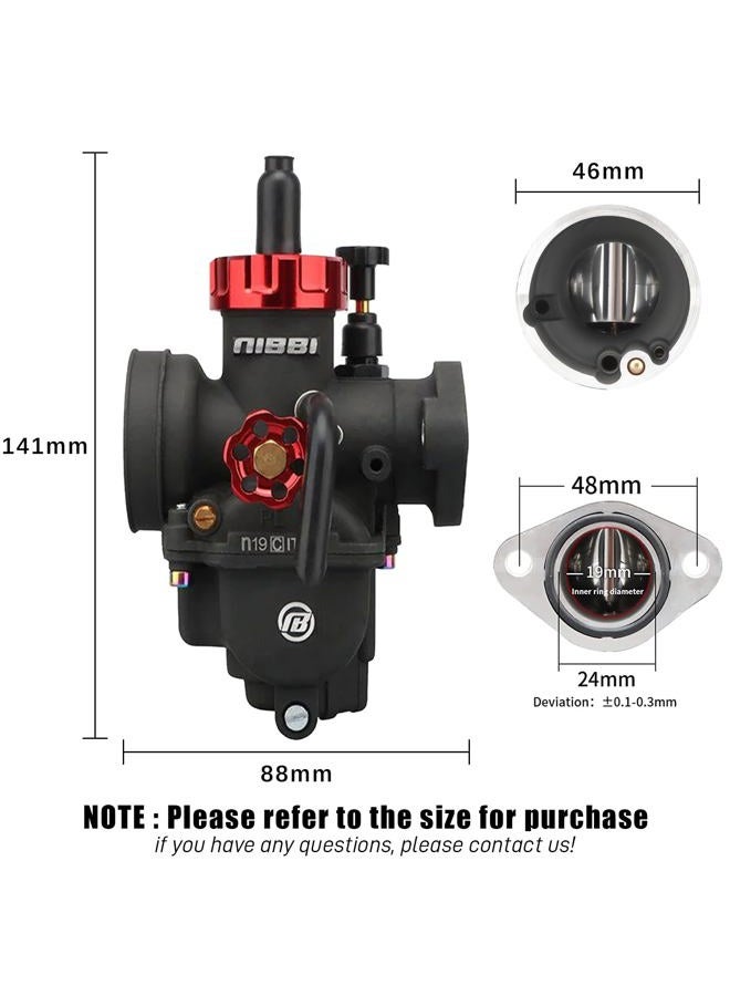 NIBBI PE19 Carburetor Kit, 19mm Carburetor with Carb Jets - Fit for 100cc 110cc 125cc Dirt Bike Pit Bike Apollo TaoTao Lifan Kayo SSR - Image 2