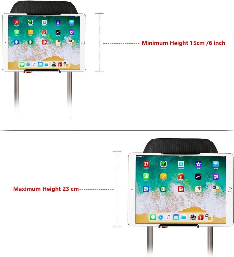 Hikig Universal Car Headrest Holder for iPad 1-10 Gen, iPad Mini/Air, iPad Pro 9.7/10.2/10.5/11, Samsung Galaxy Tab and Tablet with 7-11 Inch - Image 4