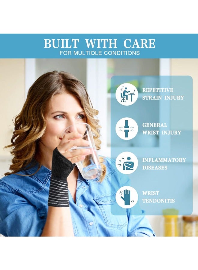 2 حزمة دعم المعصم المرن مع حزام ، معصم ضغط لف حزام المعصم قابل للتعديل يخفف من آلام المعصم ، التهاب الأوتار ، استخدام الرياضة للرجال والنساء - Image 3