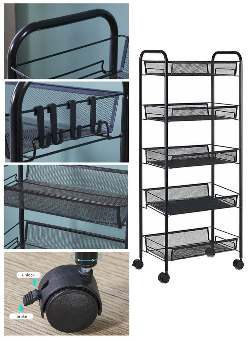 AGD 5-Layers Mesh Multi-Purpose Trolley Black - Image 2
