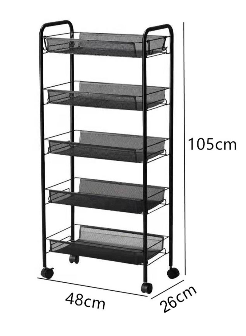 AGD 5-Layers Mesh Multi-Purpose Trolley Black - Image 4