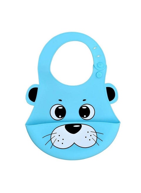 Silicone Feeding Bib For Baby & Toddlers With Adjustable Strap Waterproof Easy To Wash ; Stain Proof Bpa Free Soft Material Bibs With Tray Food Catcher (03 Years) (Pack Of 1)