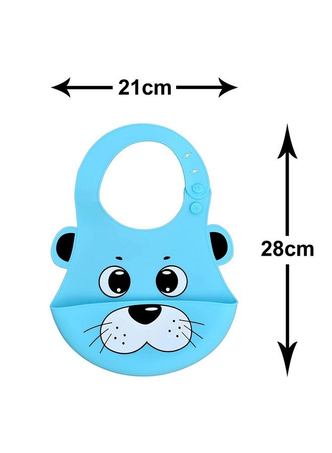 Silicone Feeding Bib For Baby & Toddlers With Adjustable Strap Waterproof Easy To Wash ; Stain Proof Bpa Free Soft Material Bibs With Tray Food Catcher (03 Years) (Pack Of 1)
