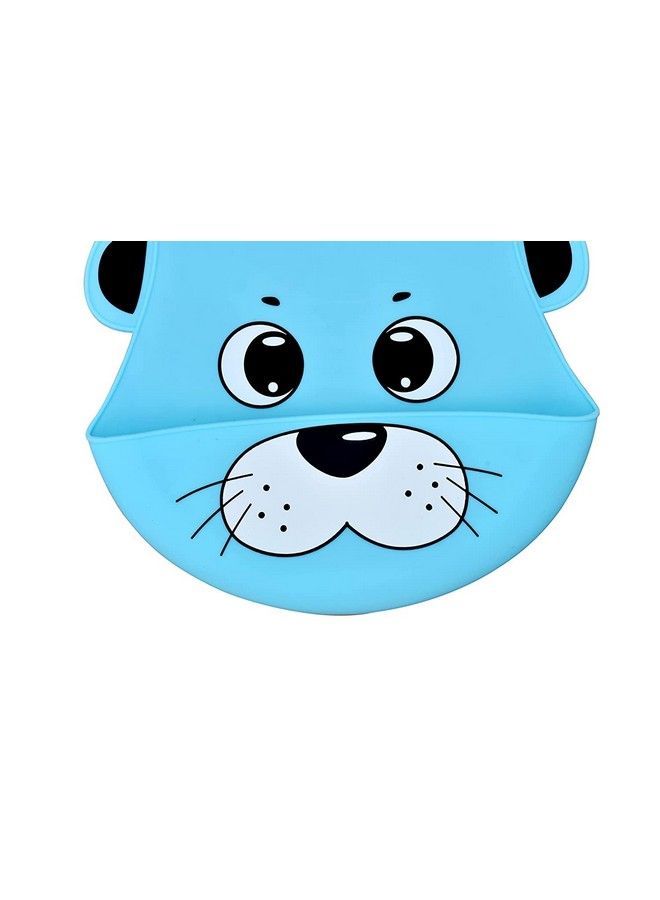 Silicone Feeding Bib For Baby & Toddlers With Adjustable Strap Waterproof Easy To Wash ; Stain Proof Bpa Free Soft Material Bibs With Tray Food Catcher (03 Years) (Pack Of 1)
