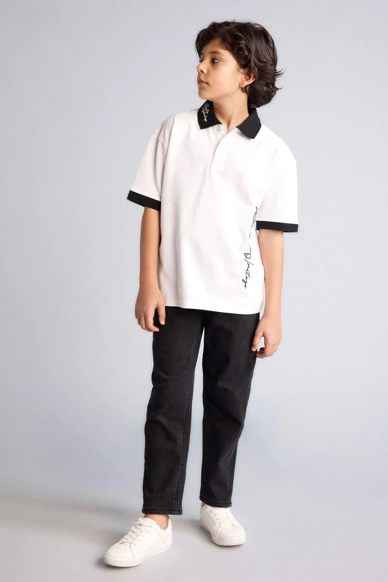 DeFacto Oversize Fit Short Sleeve Polo T-Shirt