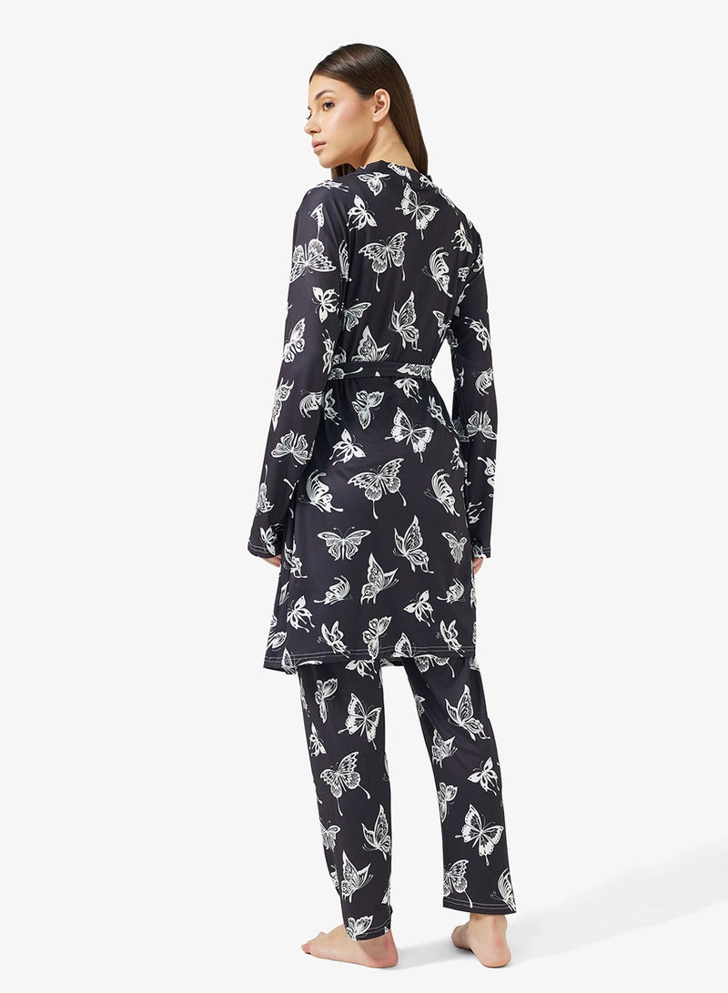 ELLA 3 Piece Printed Pyjama Set - Image 2