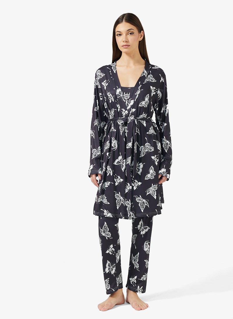ELLA 3 Piece Printed Pyjama Set - Image 1