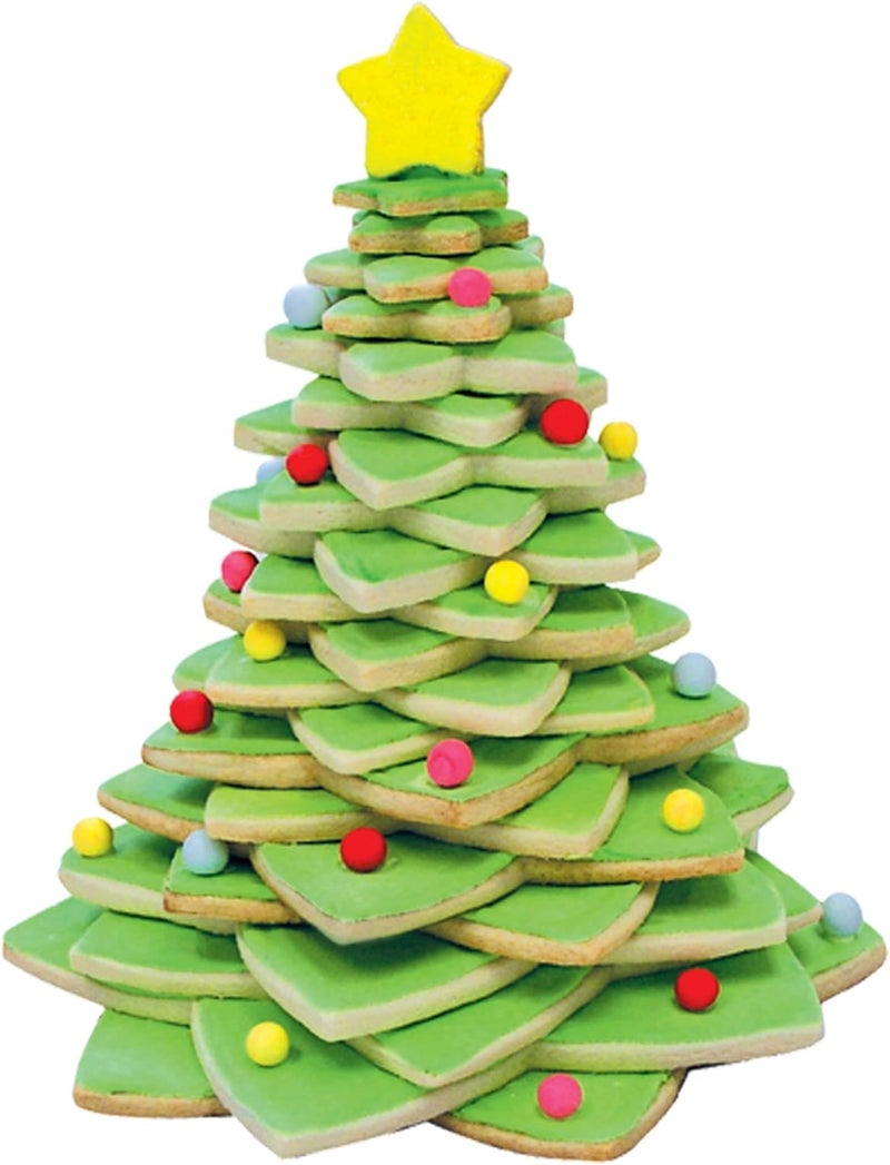 RM International Star Tree Cookie Cutters to Make 3D Tree 10Piece Plastic Set - Image 2