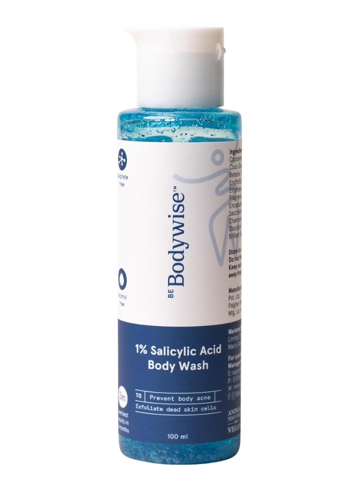Be Bodywise 1% Salicylic Acid Body Wash for All Skin Types, Paraben & SLS Free, 100ml  - Image 1