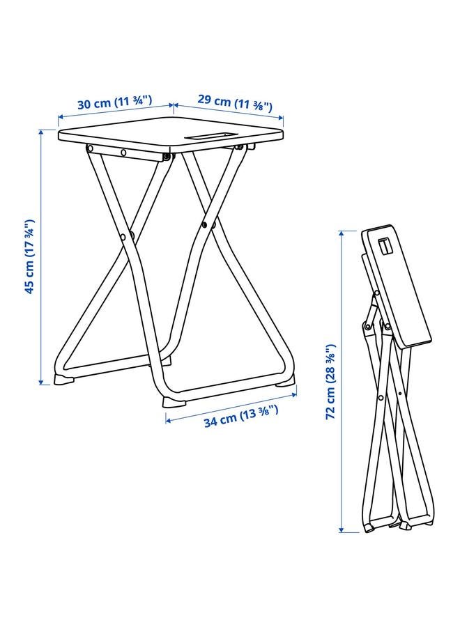 Green Tiger Table And 2 Stools, Folding Black/Folding Black, 67X67 Cm - Image 4
