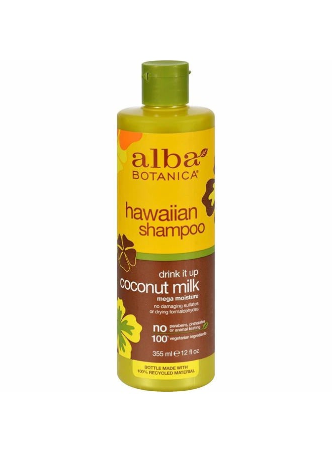 Hawain Drink It Up Coconut Milk Shampoo | For Moisturizing Dry Hair | To Strengthen & Reduce Breakage | Maintain Ph Balanced | Paraben-Free | 355 Ml