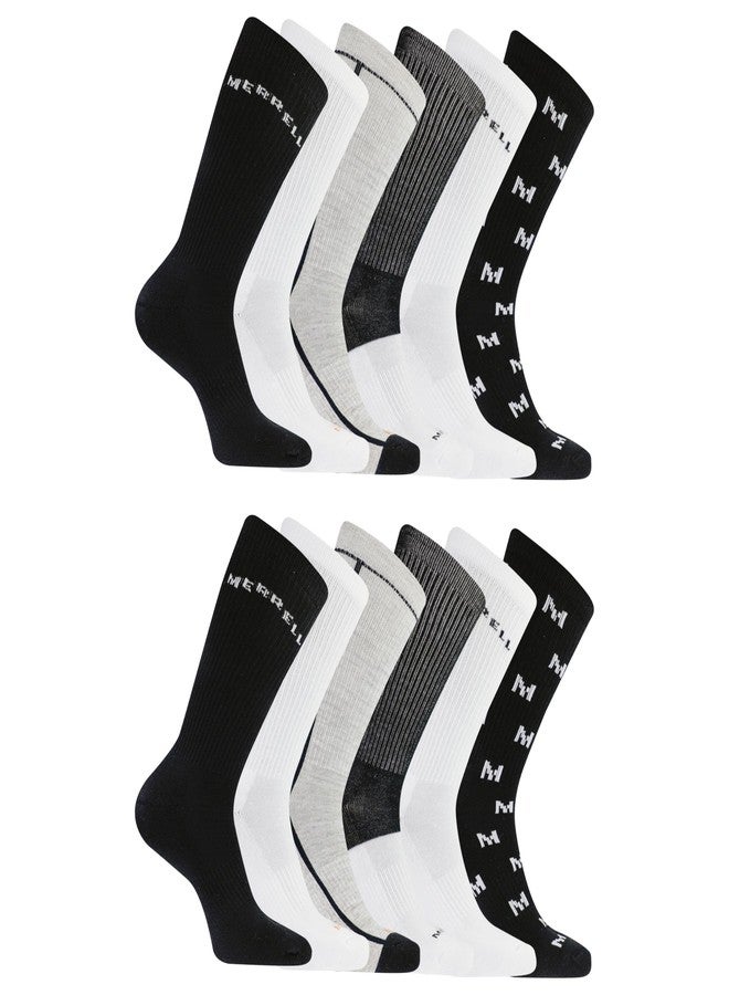 ميريل جوارب ميريل للرجال والنساء، مصنوعة من مواد معاد تدويرها، مبطنة، مناسبة للمشي لمسافات طويلة، عبوة من 12 زوجًا، أسود متعدد الألوان، مقاس صغير/متوسط - Image 1