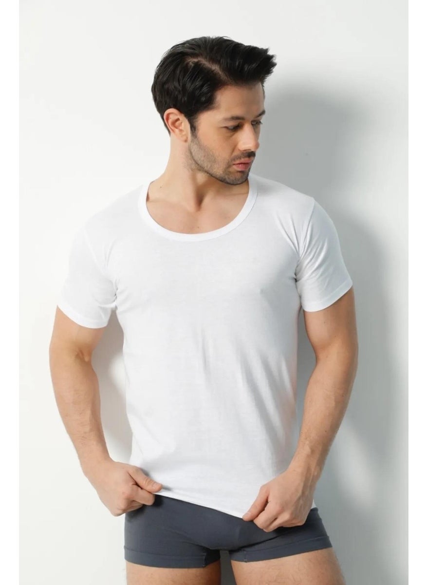 Saran Men's Combed Cotton 100% Cotton Crew Neck Undershirt 3006 - 6 Pieces  - Image 1