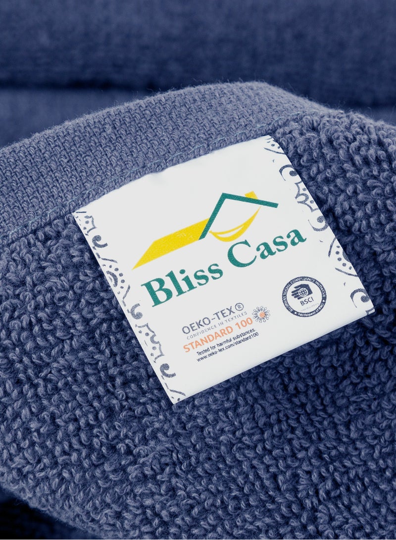 بليس كاسا مناديل Bliss Casa 100% من القطن الممشط (12 عبوة، 30 × 30 سم) - منشفة 500 جرام في المتر المربع، مجموعة مناشف الوجه عالية الامتصاص وسريعة الجفاف وناعمة  - Image 2