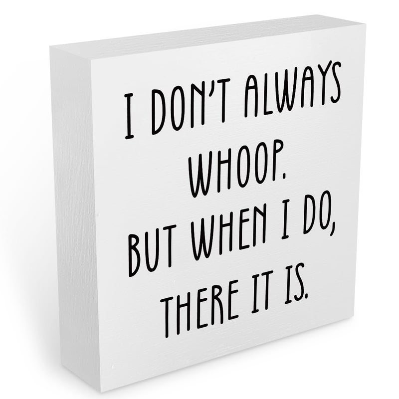 BLUE LEAVES Funny Quotes Office Supplies Rustic Desk Decor White Wooden Box Sign Humor Novelty Office Organization Graduation Gifts Wood Plaque Cubicle Accessories Home Shelf Table Centerpiece Bedroom Decorations  - Image 1