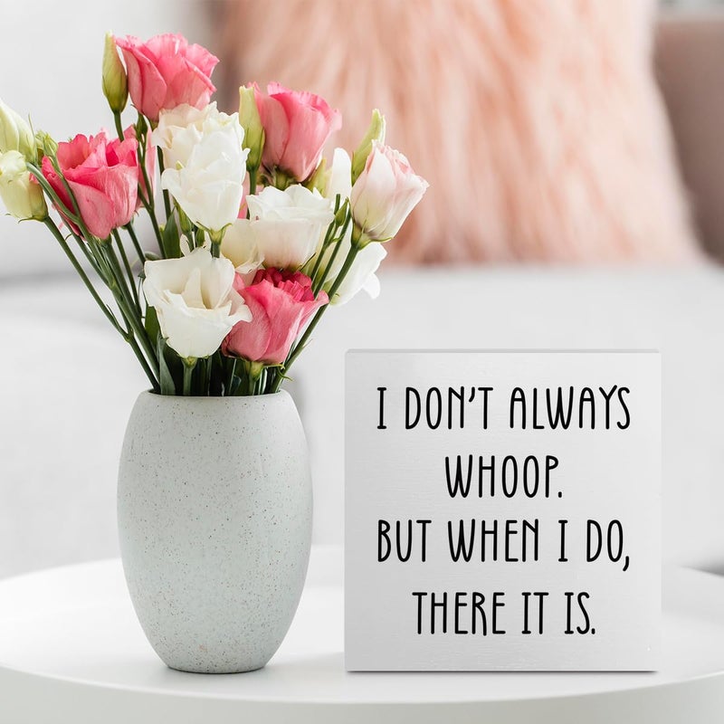 BLUE LEAVES Funny Quotes Office Supplies Rustic Desk Decor White Wooden Box Sign Humor Novelty Office Organization Graduation Gifts Wood Plaque Cubicle Accessories Home Shelf Table Centerpiece Bedroom Decorations  - Image 3