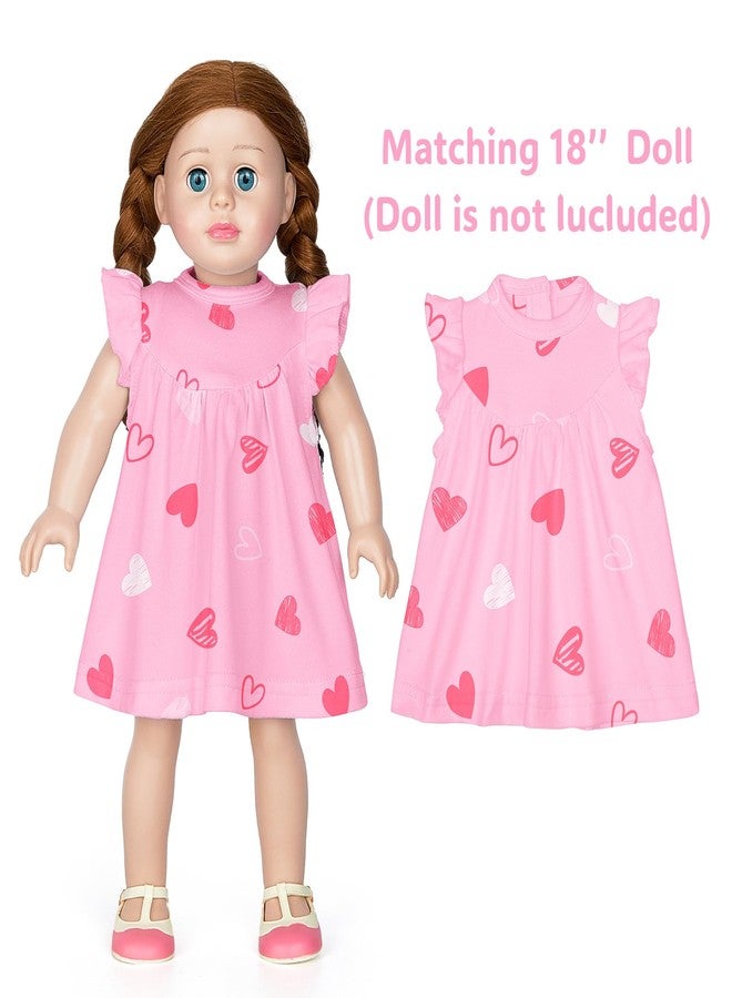 ICOSY Matching Doll & Girls Nightgowns Clothes Girls Pajamas Sleepwear Outfit for Kids and 18" Girl Doll - Image 4