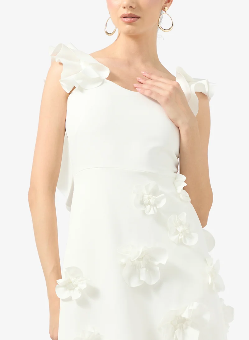 جينجر بوتيك 3D Floral Applique A Line Dress